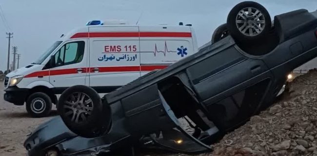 واژگونی خودروی پرشیا در محور دماوند – فیروزکوه ابتدای جابان یک مصدوم بر جا گذاشت واژگونی خودروی پرشیا در محور دماوند – فیروزکوه ابتدای جابان یک مصدوم بر جا گذاشت