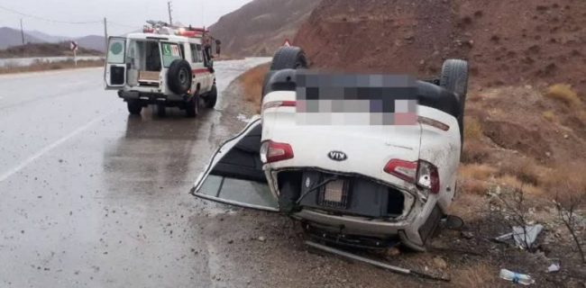 واژگونی خودروی اسپرتیج در محور کیلان به ایوانکی