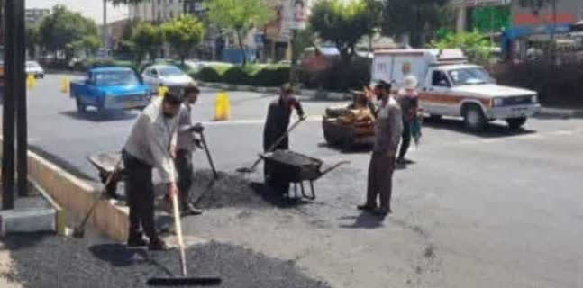 اجرای عملیات لکه‌گیری آسفالت معابر شهر دماوند/ بهسازی معابر شهری در دستور کار شهرداری دماوند