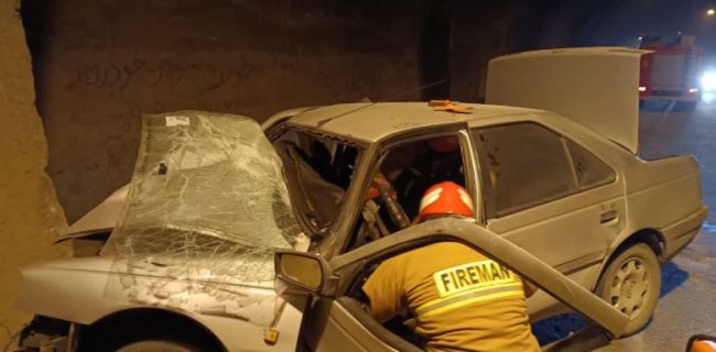 تصادف مرگبار در تونل پلور به مشا/ یک کشته در حادثه برخورد سواری پژو