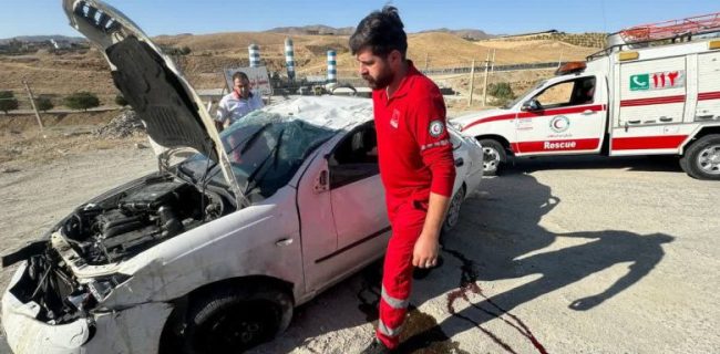 حادثه واژگونی خودرو سواری تیبا در جاده همند دماوند محدوده روستای محمودیه یک مصدوم بر جای گذاشت / امدادرسانی به حادثه‌دیدگان توسط هلال احمر و اورژانس و آتشنشانی