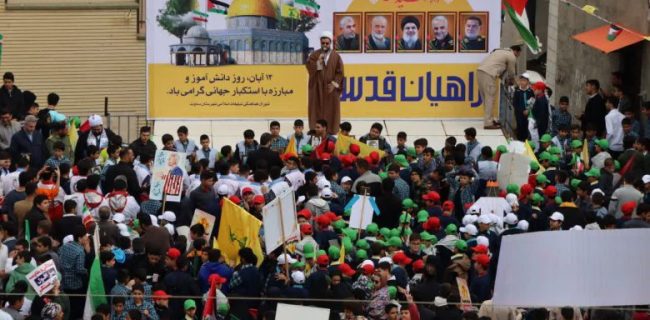 یوم الله ۱۳ آبان روز مبارزه با استکبار و مرگ بر آمریکا و اسرائیل گفتن است/ در کشور ما دختران به حجاب و پسران ما به غیرت افتخار میکنند/ از جبهه مقاومت برای نابودی اسرائیل حمایت میکنیم یوم الله ۱۳ آبان روز مبارزه با استکبار و مرگ بر آمریکا و اسرائیل گفتن است/ در کشور ما دختران به حجاب و پسران ما به غیرت افتخار میکنند/ از جبهه مقاومت برای نابودی اسرائیل حمایت میکنیم