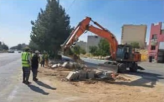 اجرای عملیات احداث دوربرگردان در بلوار آیت الله خامنه‌ای شهر رودهن