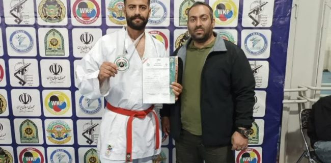درخشش مرتضی رزاقی از پرسنل ورزشکار پلیس راهور شهرستان دماوند در بیست و نهمین دوره مسابقات کاراته آزاد و کنترلی قهرمانی نیروهای مسلح کشور