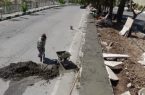 تداوم عملیات عمرانی در بلوار امام خمینی(ره) شهر کیلان/ اجرای بهسازی دیوارها و زیرسازی مسیر برای اجرای آسفالت