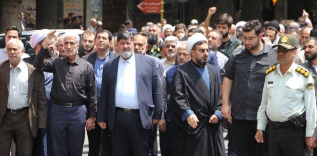 راهپیمایی در محکومیت جنایات رژیم صهیونیستی و اعلام آمادگی جهت خونخواهی و مجازات رژیم جعلی اسرائیل در دماوند