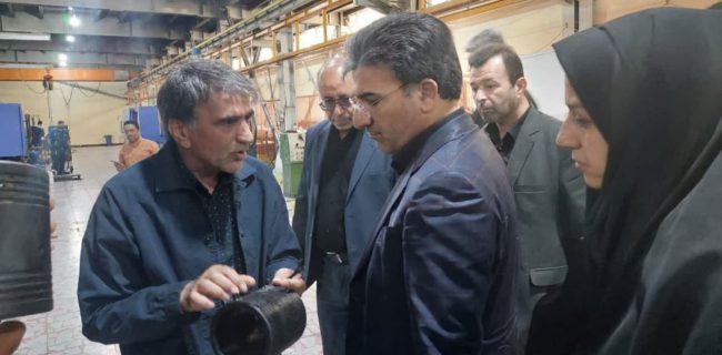 بررسی موانع تولید و مشکلات کارخانه تکاب اتصال در ناحیه صنعتی آیینه‌ورزان با حضور معاون استاندار تهران