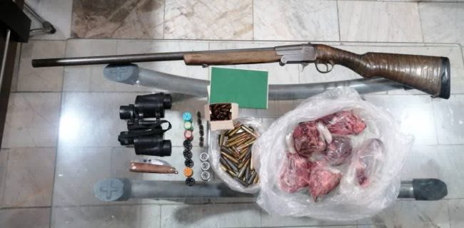 کشف سلاح شکاری غیرمجاز و فشنگ جنگی در عملیات محیط‌بانان دماوند و کلانتری کیلان و جابان/ بخشی از لاشه قوچ وحشی کشف و توقیف شد