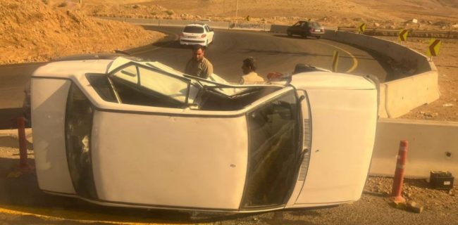 واژگونی خودرو سواری در محور دماوند – فیروزکوه محدوده شهر آبسرد