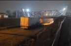 حادثه تریلی در محدوده کارگاه راه‌سازی پل نمیر رودهن